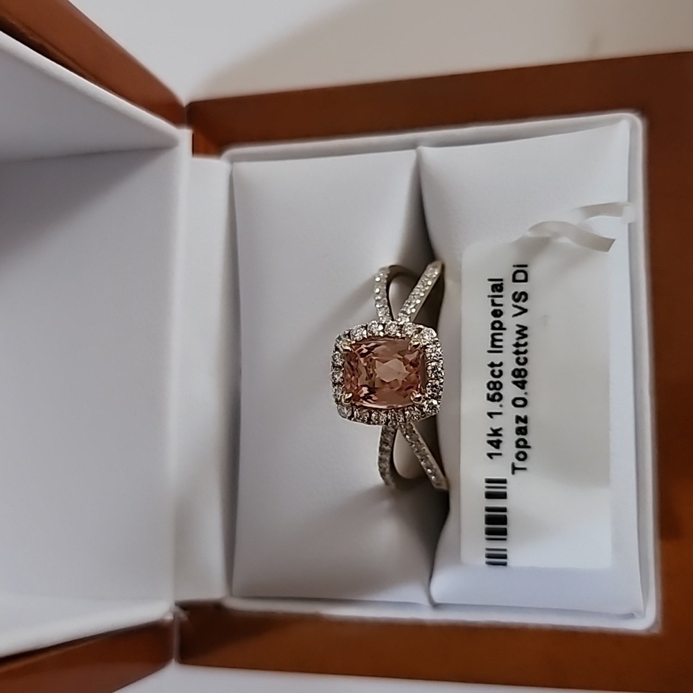 Imperial Topaz and Diamond Ring
